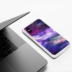 Чехол iPhone XS Max матовый Фрактал космос, цвет: 3D-белый — фото 2