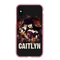 Чехол iPhone XS Max матовый Caitlyn, цвет: 3D-розовый
