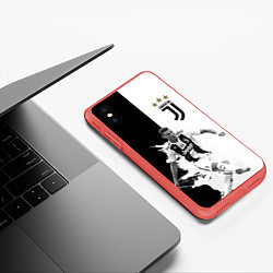 Чехол iPhone XS Max матовый Cristiano Ronaldo, цвет: 3D-красный — фото 2