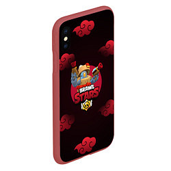 Чехол iPhone XS Max матовый Brawl Stars Dumpling Darryl, цвет: 3D-красный — фото 2