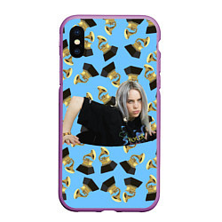 Чехол iPhone XS Max матовый Billie Eilish Grammy, цвет: 3D-фиолетовый