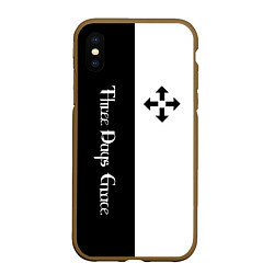 Чехол iPhone XS Max матовый Three Days Grace, цвет: 3D-коричневый