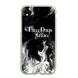 Чехол iPhone XS Max матовый Three Days Grace, цвет: 3D-салатовый