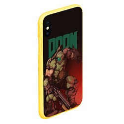 Чехол iPhone XS Max матовый Doom, цвет: 3D-желтый — фото 2