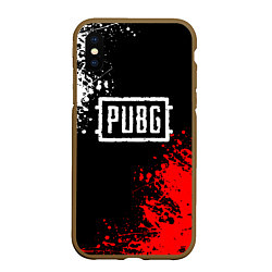 Чехол iPhone XS Max матовый PUBG, цвет: 3D-коричневый