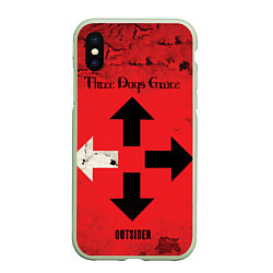 Чехол iPhone XS Max матовый Three Days Grace, цвет: 3D-салатовый