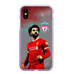 Чехол iPhone XS Max матовый Mohamed Salah, цвет: 3D-сиреневый