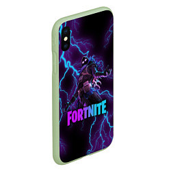 Чехол iPhone XS Max матовый FORTNITE RAVEN, цвет: 3D-салатовый — фото 2