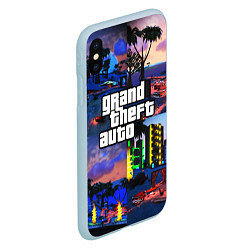 Чехол iPhone XS Max матовый GTA, цвет: 3D-голубой — фото 2
