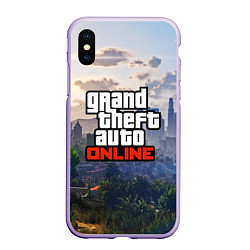 Чехол iPhone XS Max матовый GTA ONLINE, цвет: 3D-светло-сиреневый