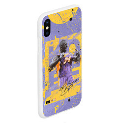 Чехол iPhone XS Max матовый Kobe Bryant, цвет: 3D-белый — фото 2