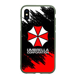 Чехол iPhone XS Max матовый UMBRELLA CORP, цвет: 3D-темно-зеленый