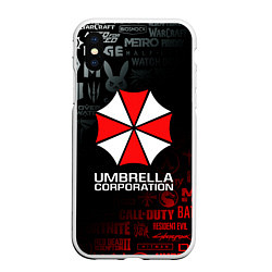 Чехол iPhone XS Max матовый RESIDENT EVIL UMBRELLA CORP, цвет: 3D-белый