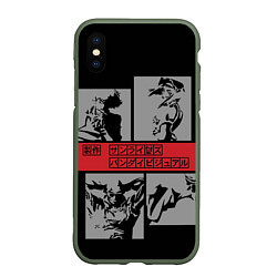 Чехол iPhone XS Max матовый Cowboy Bebop anime, цвет: 3D-темно-зеленый