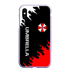 Чехол iPhone XS Max матовый UMBRELLA CORP, цвет: 3D-светло-сиреневый