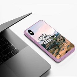 Чехол iPhone XS Max матовый Grand Theft Auto 5, цвет: 3D-сиреневый — фото 2