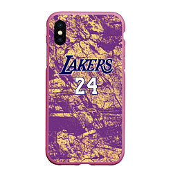 Чехол iPhone XS Max матовый Kobe Bryant, цвет: 3D-малиновый