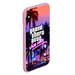 Чехол iPhone XS Max матовый Grand Theft Auto Vice City, цвет: 3D-розовый — фото 2
