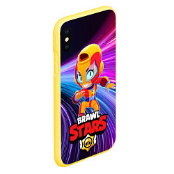 Чехол iPhone XS Max матовый MAX BRAWL STARS, цвет: 3D-желтый — фото 2