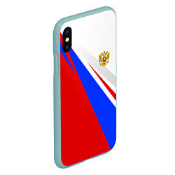 Чехол iPhone XS Max матовый Россия, цвет: 3D-мятный — фото 2