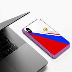 Чехол iPhone XS Max матовый Россия, цвет: 3D-фиолетовый — фото 2