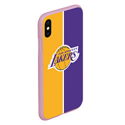 Чехол iPhone XS Max матовый LA LAKERS, цвет: 3D-розовый — фото 2