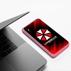 Чехол iPhone XS Max матовый Umbrella Corporation, цвет: 3D-малиновый — фото 2