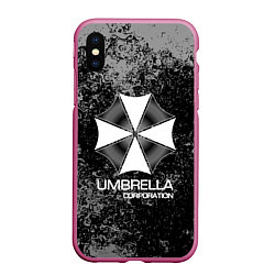 Чехол iPhone XS Max матовый UMBRELLA CORP, цвет: 3D-малиновый