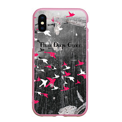 Чехол iPhone XS Max матовый Three Days Grace art, цвет: 3D-розовый