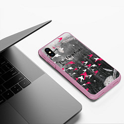 Чехол iPhone XS Max матовый Three Days Grace art, цвет: 3D-розовый — фото 2