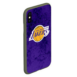 Чехол iPhone XS Max матовый LA LAKERS, цвет: 3D-темно-зеленый — фото 2