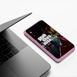 Чехол iPhone XS Max матовый Grand Theft Auto V, цвет: 3D-розовый — фото 2