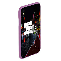 Чехол iPhone XS Max матовый Grand Theft Auto V, цвет: 3D-фиолетовый — фото 2