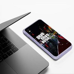 Чехол iPhone XS Max матовый Grand Theft Auto V, цвет: 3D-светло-сиреневый — фото 2