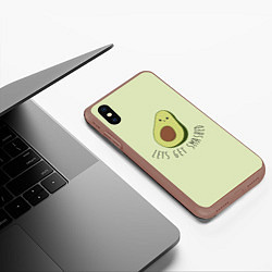 Чехол iPhone XS Max матовый Авокадо, цвет: 3D-коричневый — фото 2