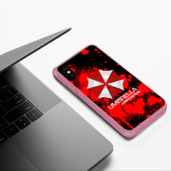 Чехол iPhone XS Max матовый UMBRELLA CORP, цвет: 3D-малиновый — фото 2