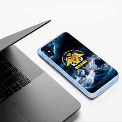 Чехол iPhone XS Max матовый Военно-морской флот, цвет: 3D-голубой — фото 2
