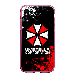 Чехол iPhone XS Max матовый UMBRELLA CORPORATION, цвет: 3D-малиновый