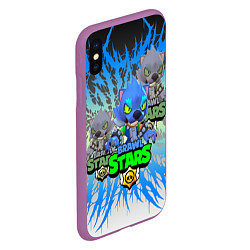 Чехол iPhone XS Max матовый Brawl stars, цвет: 3D-фиолетовый — фото 2