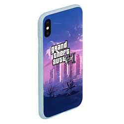 Чехол iPhone XS Max матовый GTA VI, цвет: 3D-голубой — фото 2