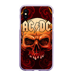 Чехол iPhone XS Max матовый ACDC, цвет: 3D-светло-сиреневый