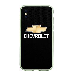 Чехол iPhone XS Max матовый CHEVROLET, цвет: 3D-салатовый