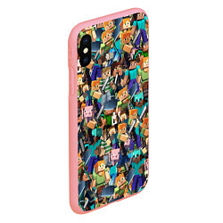 Чехол iPhone XS Max матовый MINECRAFT ПЕРСОНАЖИ, цвет: 3D-баблгам — фото 2