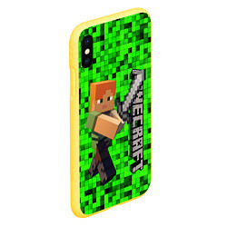 Чехол iPhone XS Max матовый MINECRAFT, цвет: 3D-желтый — фото 2