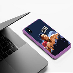 Чехол iPhone XS Max матовый What's my NAME?!, цвет: 3D-фиолетовый — фото 2
