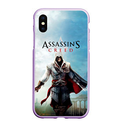Чехол iPhone XS Max матовый Assassins Creed, цвет: 3D-сиреневый