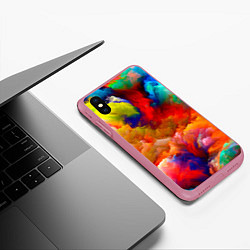 Чехол iPhone XS Max матовый Битва красок, цвет: 3D-малиновый — фото 2