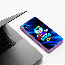 Чехол iPhone XS Max матовый BRAWL STARS MRP, цвет: 3D-фиолетовый — фото 2