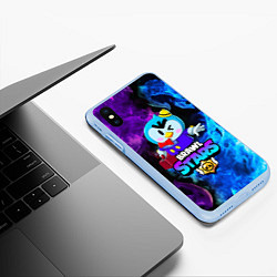 Чехол iPhone XS Max матовый BRAWL STARS MRP, цвет: 3D-голубой — фото 2