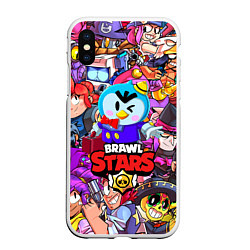 Чехол iPhone XS Max матовый BRAWL STARS MRP, цвет: 3D-белый